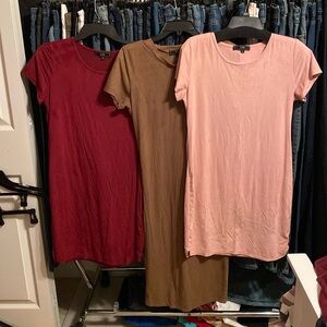 3 faux suede dresses